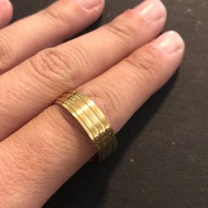 Stainless steel gold ring